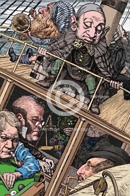 'The Crew Was Complete. From 'The Hunting of the Snark' (Lewis Carroll)', 1874-1876, (1923).  Artist: Henry Holiday.