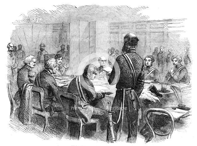 The Crimean Inquiry - Examination of the Earl of Lucan, 1856.  Creator: Unknown.