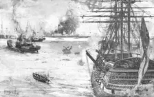 The Crimean War: The Bombardment of Odessa by the British Fleet, April 21, 1854 (1901). Creator: Stuff
