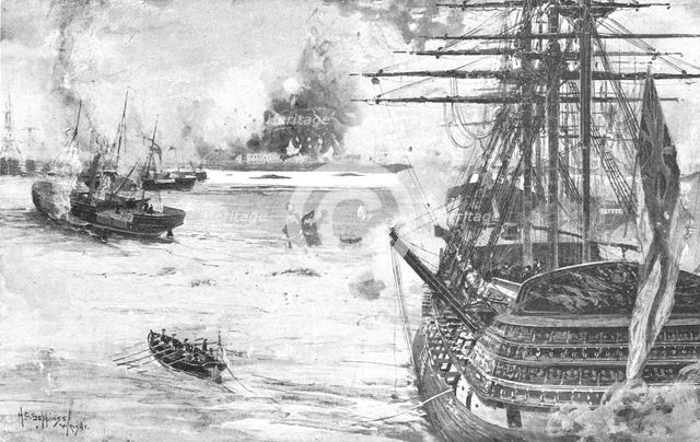 'The Crimean War: The Bombardment of Odessa by the British Fleet, April 21, 1854', (1901).  Creator: Stuff.