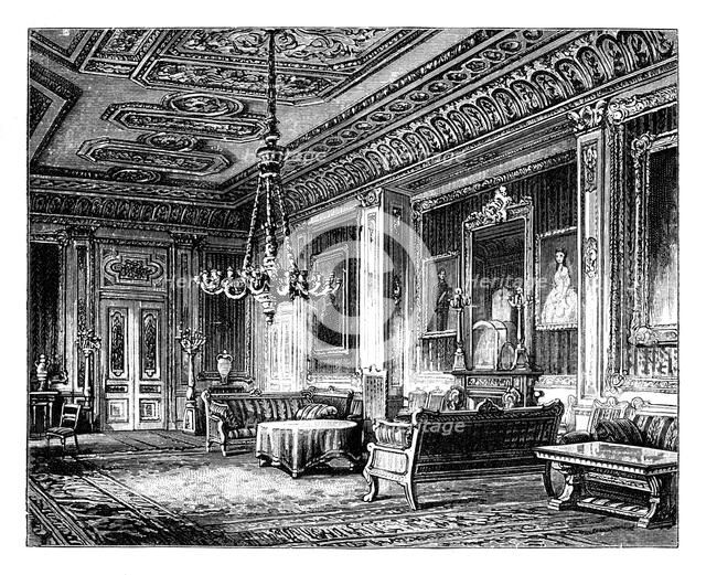 The Crimson Drawing-Room, Windsor Castle, c1888. Artist: Unknown