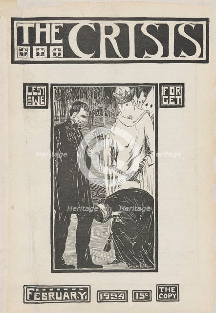 The Crisis: a record of the darker races , February 1924 [Cover]. Creator: Laura Wheeler Waring.