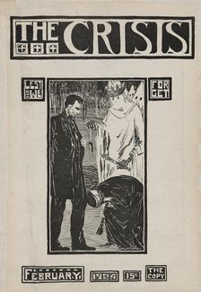 The Crisis: a record of the darker races , February 1924 [Cover]. Creator: Laura Wheeler Waring