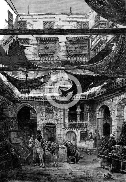 The Crisis in Egypt: the Turkish Carpet Bazaar, Cairo, 1881. Creator: William James Palmer.