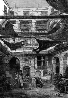 The Crisis in Egypt: the Turkish Carpet Bazaar, Cairo, 1881. Creator: William James Palmer