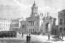 The Crisis in Ireland: Upper Castle Yard, Dublin - arrival of Mr. Forster, 1881. Creator: Unknown