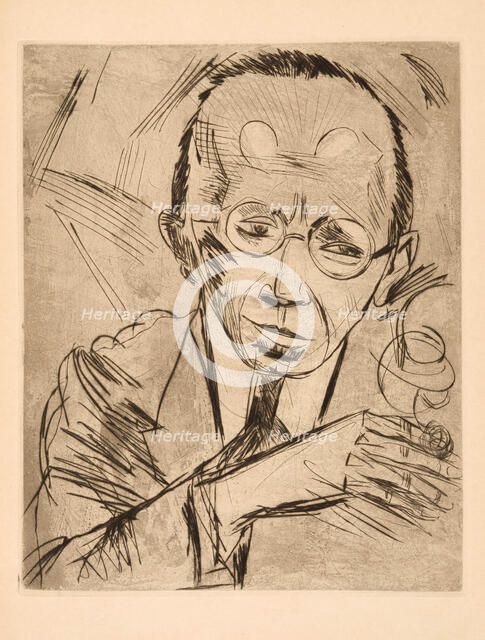 The critic (Portrait of Paul Fechter (1880-1958) , 1921. Creator: Pechstein, Hermann Max (1881-1955).