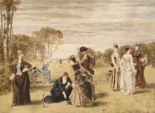 The croquet game, 1874. Creator: Gavarni, Pierre (1846-1932)