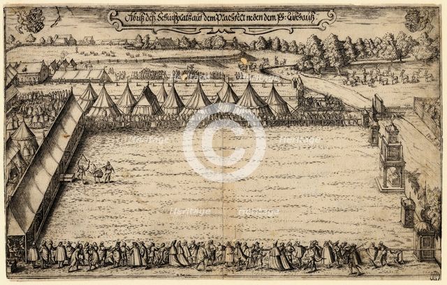 The Crossbow Archers in Munich, 1599. Artist: Mair, Alexander (1559-1617)