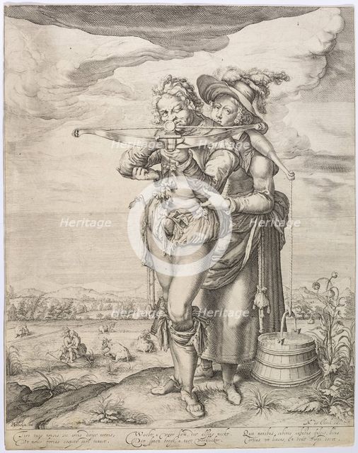 The Crossbowman and the Milkmaid, c. 1610. Creator: Gheyn, Jacques de, the Younger (1565-1629).