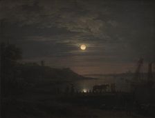 The Crossing over the Little Belt at Snoghoj. Moonrise, 1787. Creator: Jens Juel