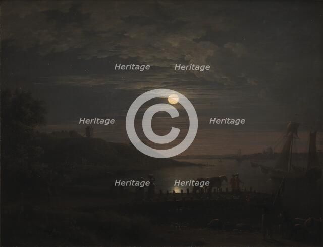 The Crossing over the Little Belt at Snoghoj. Moonrise, 1787. Creator: Jens Juel.