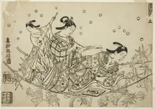 The Crossing of the Tanabata Boat (Tanabata no towataru fune), c. 1715. Creator: Okumura Masanobu