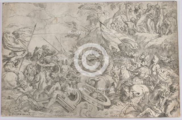 The Crossing of the Red Sea, 1583., 1583. Creator: Orazio Farinati.
