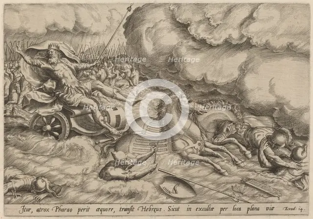 The Crossing of the Red Sea, 1585. Creator: Jan Wierix.