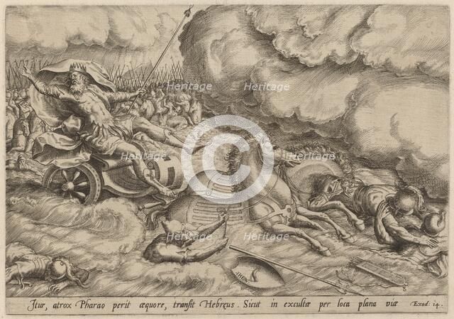 The Crossing of the Red Sea, 1585. Creator: Jan Wierix.