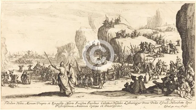 The Crossing of the Red Sea, 1629. Creator: Jacques Callot.