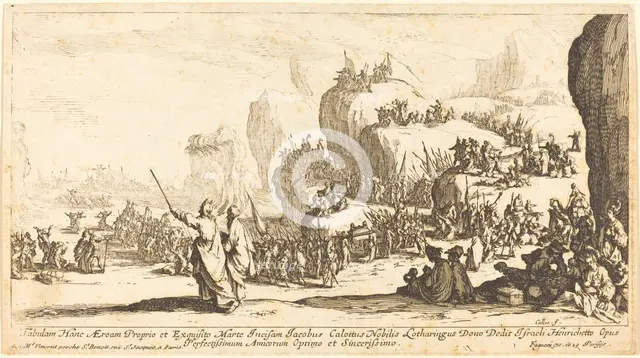 The Crossing of the Red Sea, 1629. Creator: Jacques Callot.