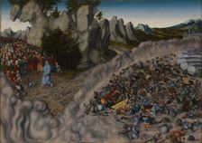 The Crossing of the Red Sea (Pharaoh's Hosts engulfed in the Red Sea), 1530. Artist: Cranach, Lucas, the Elder (1472-1553)