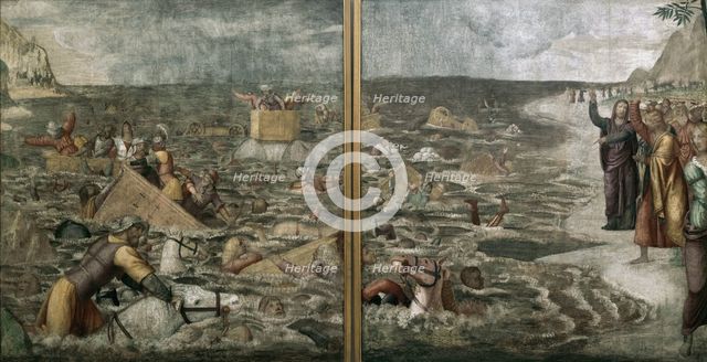 The Crossing of the Red Sea (Pharaoh's Hosts engulfed in the Red Sea), 1509-1510.