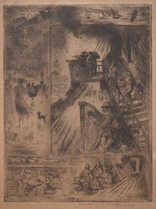 The Crossing, c. 1880. Creator: Félix Hilaire Buhot (French, 1847-1898)