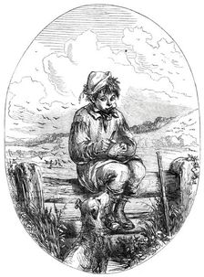 The Crow-Boy's Christmas Lunch - drawn by Phiz, 1850. Creator: Unknown