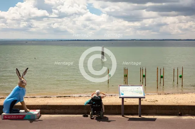 The Crow Stone, Chalkwell Beach, Leigh-on-Sea, Southend-on-Sea, 2021. Creator: Patricia Payne.