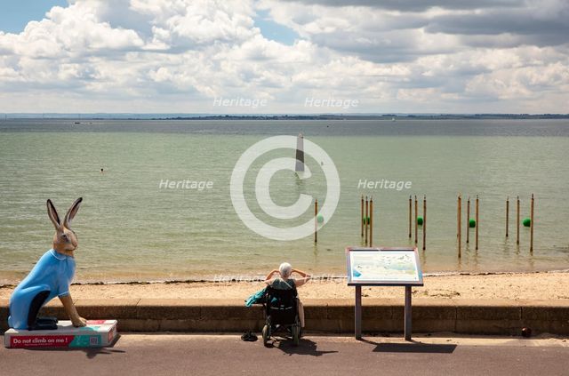 The Crow Stone, Chalkwell Beach, Leigh-on-Sea, Southend-on-Sea, 2021. Creator: Patricia Payne.