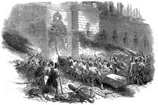 The crowd storming the Arsenal in Berlin, Revolution in Prussia, March 1848