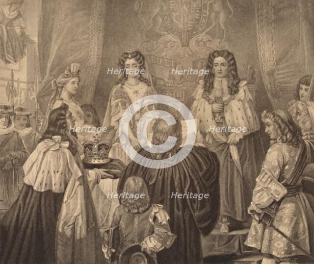 'The Crown Offered to William and Mary, 1689', 1886. Artist: Herbert Bourne.