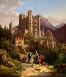 The Crown Prince Maximilian riding in Hohenschwangau 1838-1839. Creator: Quaglio, Lorenzo II (1793-1869)