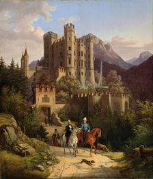 The Crown Prince Maximilian riding in Hohenschwangau 1838-1839. Creator: Quaglio, Lorenzo II (1793-1869)