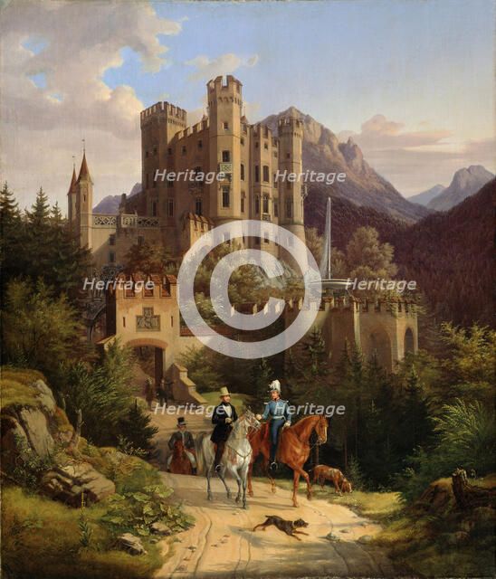 The Crown Prince Maximilian riding in Hohenschwangau', 1838-1839. Creator: Quaglio, Lorenzo II (1793-1869).