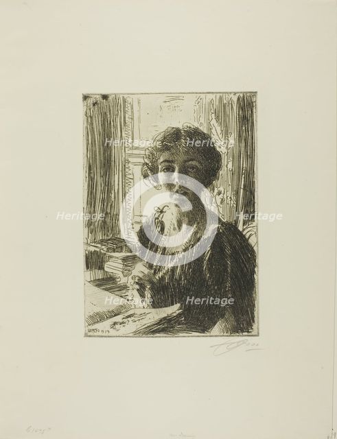 The Crown-Princess Margaret of Sweden, 1914. Creator: Anders Leonard Zorn.