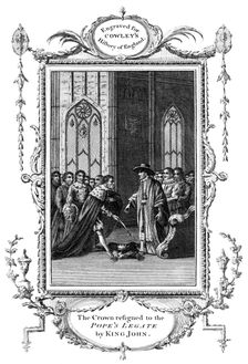 The crown resigned to the Pope's legate by King John (1167-1216), 1213