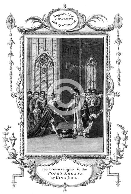 The crown resigned to the Pope's legate by King John (1167-1216), 1213. Artist: Unknown