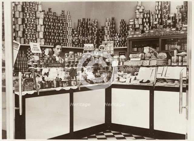 The Crown Restaurant, delicacy shop, 1939. Creator: Anon.