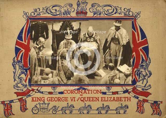 'The Crowned King George VI Seated on the Coronation Chair', 1937. Creator: Photochrom Co Ltd of London.