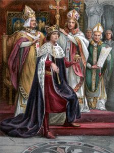 The crowning of Edward I, Westminster, 19 August 1274, (1902)