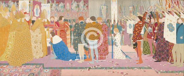 The Crowning at Rheims of the Dauphin (Joan of Arc series: V), 1907. Creator: Louis Maurice Boutet de Monvel.