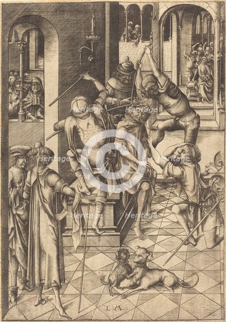 The Crowning with Thorns, c. 1480. Creator: Israhel van Meckenem.
