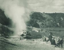 The Crows Nest Geyser at play, the spa grounds, Taupo district. From the album: Record..., 1920s. Creator: Harry Moult