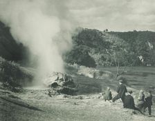 The Crows Nest Geyser at play, the spa grounds, Taupo district. From the album: Record..., 1920s. Creator: Harry Moult