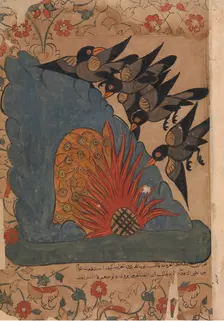 The Crows Trap the Owls in Their Cave by Lighting a Fire at the Entrance and Fanning..., 18th cent. Creator: Unknown