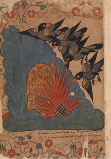 The Crows Trap the Owls in Their Cave by Lighting a Fire at the Entrance and Fanning..., 18th cent. Creator: Unknown