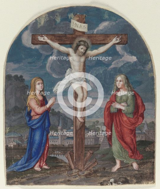 The Crucifixion: Miniature Excised from a Prayer Book, c. 1540-1550. Creator: Unknown.