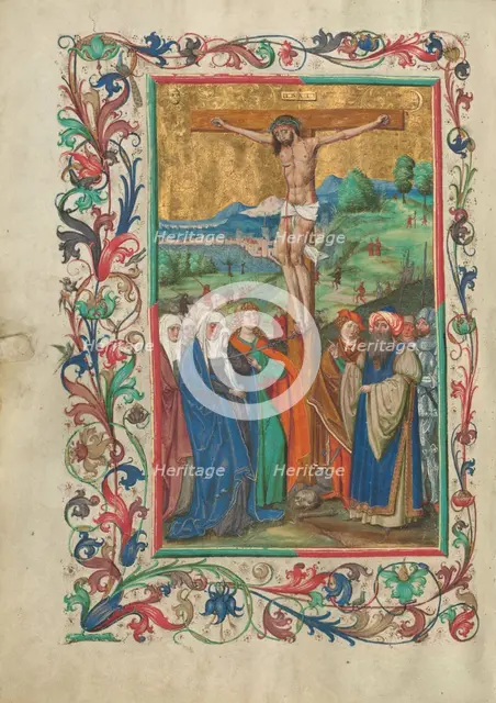 The Crucifixion; Missal, about 1500-1505. Creator: Unknown.