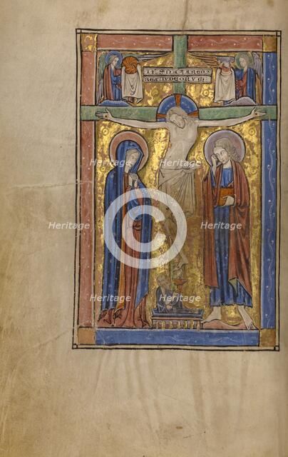 The Crucifixion; Missal, begun after 1234-completed before 1262. Creator: Unknown.