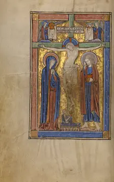 The Crucifixion; Missal, begun after 1234-completed before 1262. Creator: Unknown
