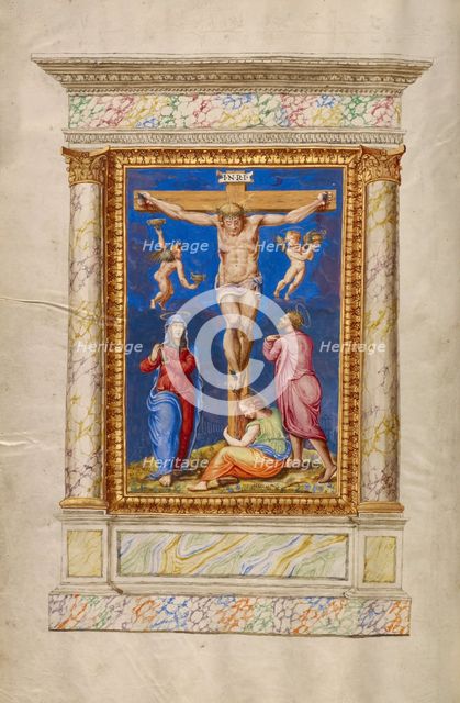 The Crucifixion; Missal of Bishop Antonio Scarampi, 1567. Creator: Fra Vincentius a Fundis.